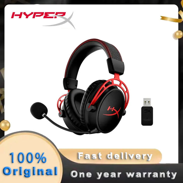 HyperX-Cloud Alpha Wireless Gaming Headset, Drivers de Câmara Dupla, Microfone com Cancelamento de Ruído, Gaming Headset, DTS Headphone, Áudio, 300 horas de duração da bateria