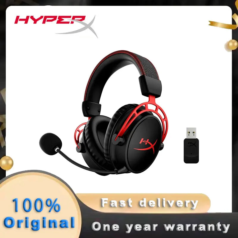 HyperX-Cloud Alpha Wireless Gaming Headset, Drivers de Câmara Dupla, Microfone com Cancelamento de Ruído, Gaming Headset, DTS Headphone, Áudio, 300 horas de duração da bateria