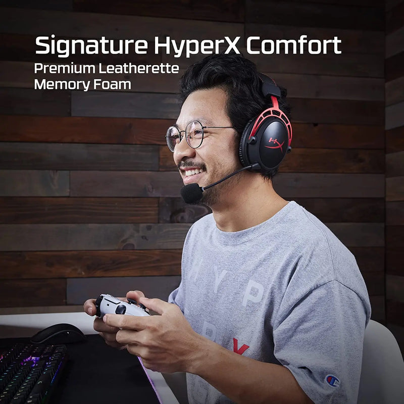 HyperX-Cloud Alpha Wireless Gaming Headset, Drivers de Câmara Dupla, Microfone com Cancelamento de Ruído, Gaming Headset, DTS Headphone, Áudio, 300 horas de duração da bateria