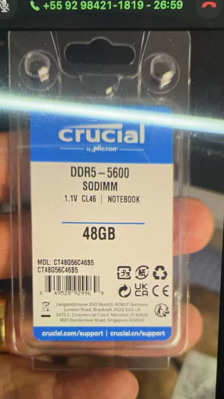 Memory notebook DDR5 - 5600MHZ 48Gb - only