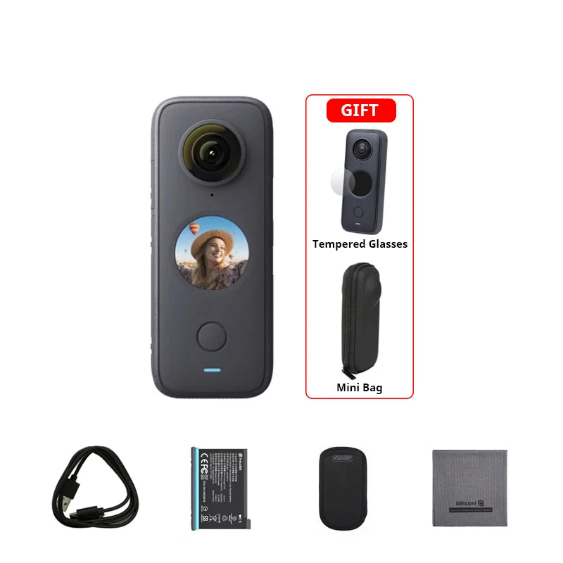 Insta 360 One X2 Câmera de Ação, 5.7K VR Vídeo, 10M À Prova D 'Água, Câmera Panorâmica Esportiva, Original