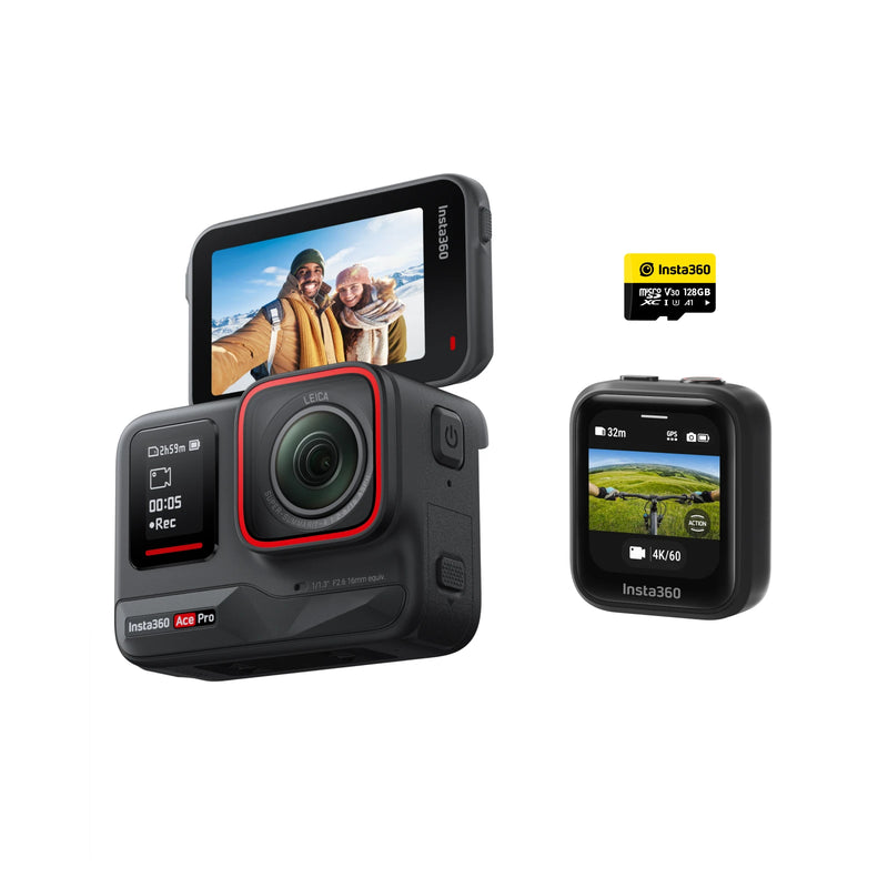 Insta360-Ace Pro Leica Action Camera, Super Low Light Performance, Estabilização à prova d'água, Flagship 1/1.3 "Sensor