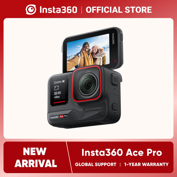 Insta360-Ace Pro Leica Action Camera, Super Low Light Performance, Estabilização à prova d'água, Flagship 1/1.3 "Sensor