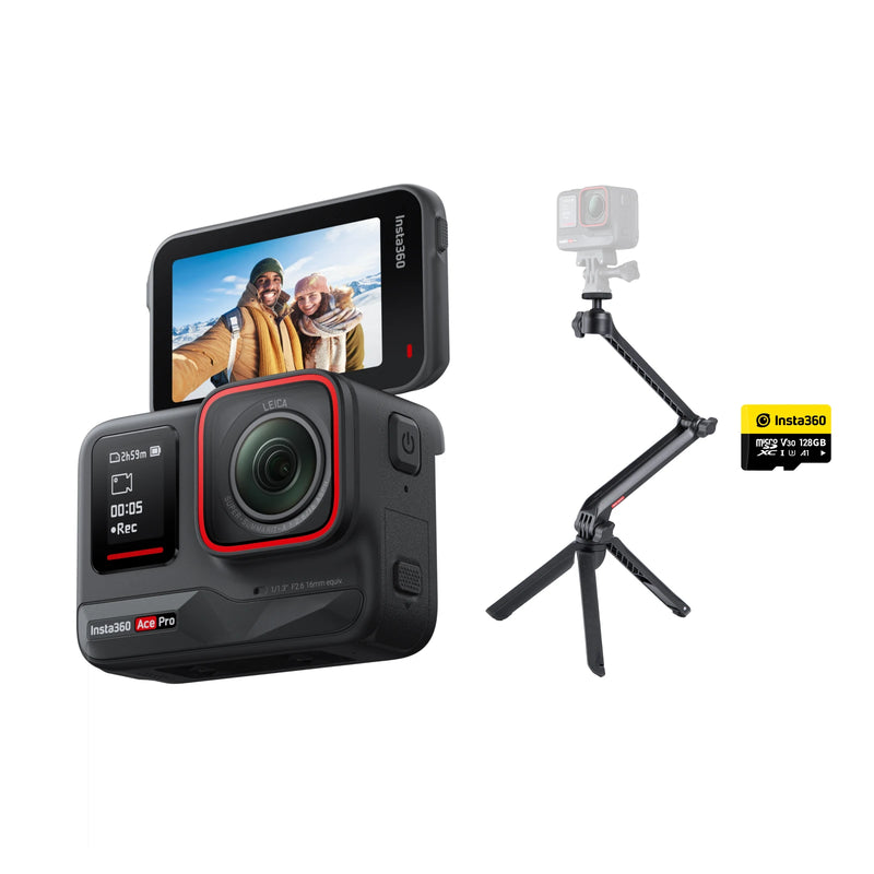 Insta360-Ace Pro Leica Action Camera, Super Low Light Performance, Estabilização à prova d'água, Flagship 1/1.3 "Sensor