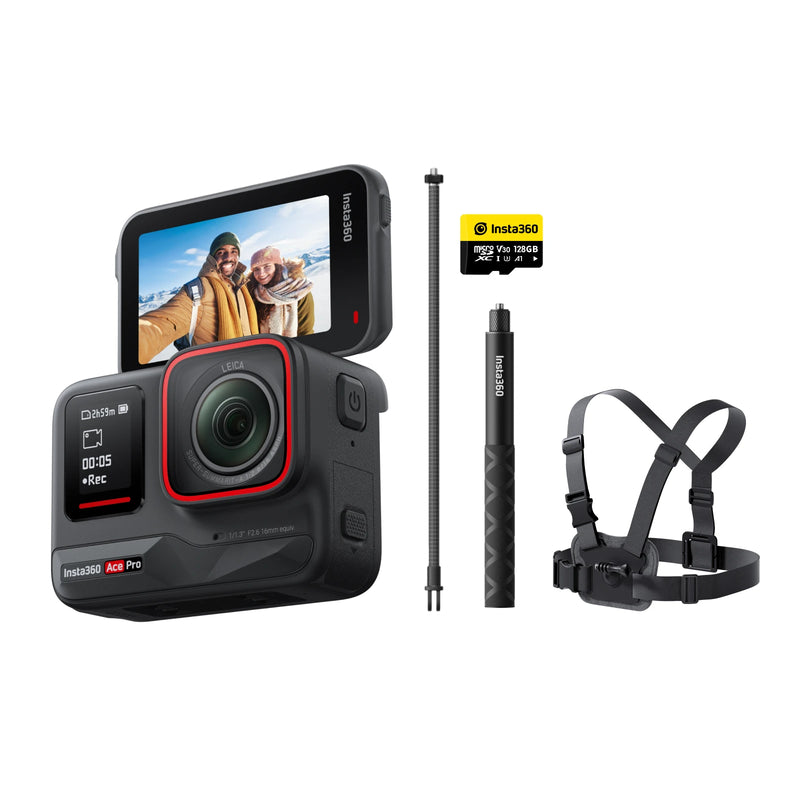 Insta360-Ace Pro Leica Action Camera, Super Low Light Performance, Estabilização à prova d'água, Flagship 1/1.3 "Sensor