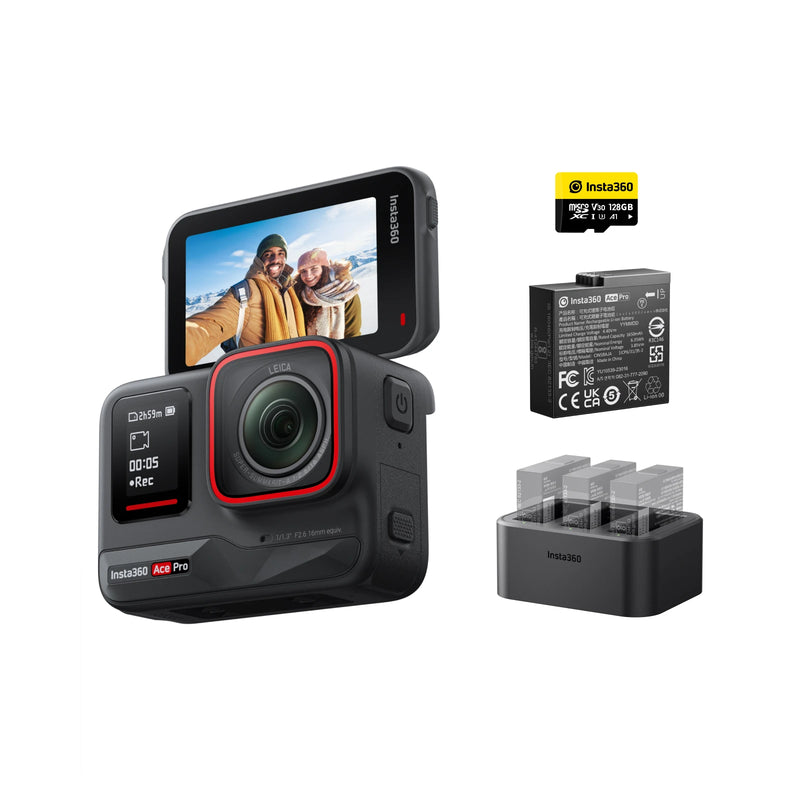 Insta360-Ace Pro Leica Action Camera, Super Low Light Performance, Estabilização à prova d'água, Flagship 1/1.3 "Sensor