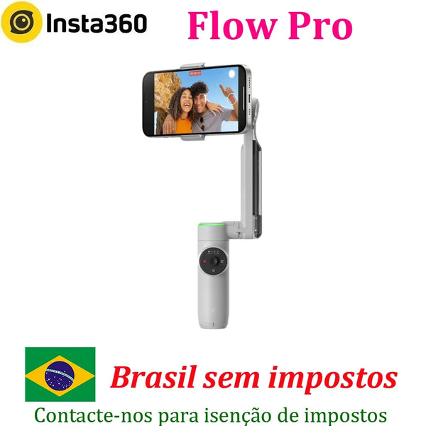 Insta360 Flow-Pro Estabilizador Portátil Smartphone, Rastreamento Automático, Phone Gimbal, Estabilização de 3 Eixos, Android, iPhone