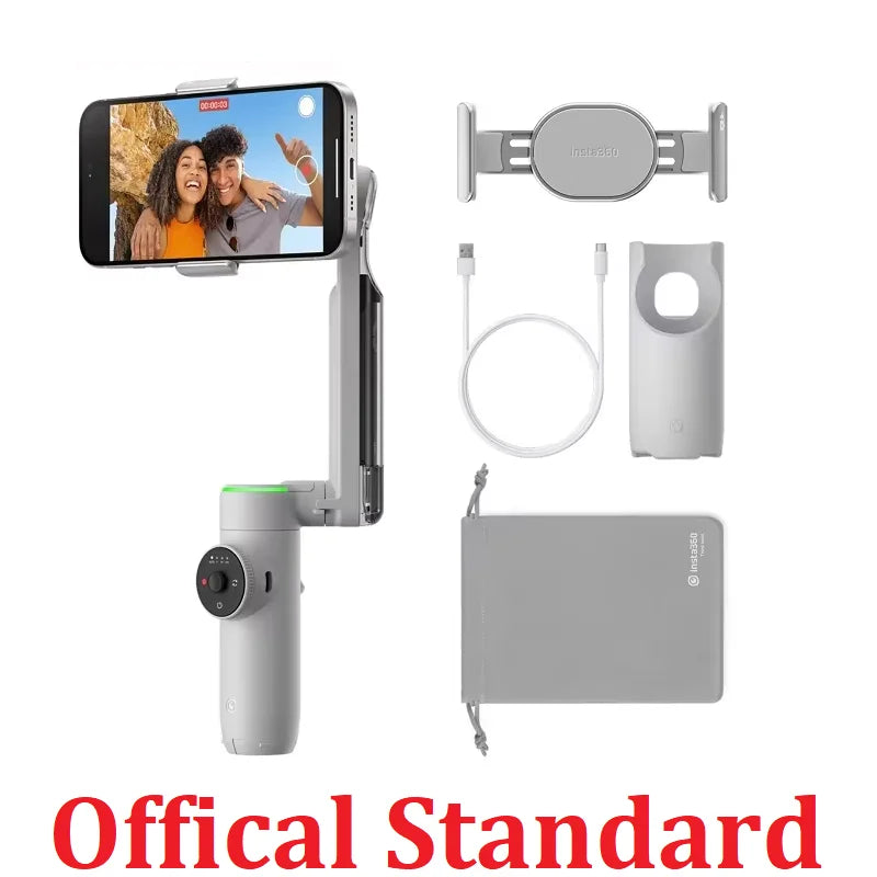 Insta360 Flow-Pro Estabilizador Portátil Smartphone, Rastreamento Automático, Phone Gimbal, Estabilização de 3 Eixos, Android, iPhone