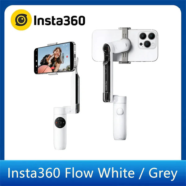 Insta360 Fluxo-AI-Powered Smartphone Estabilizador Portátil, Auto Tracking Phone Gimbal, Estabilização de 3 Eixos Para Iphone Android