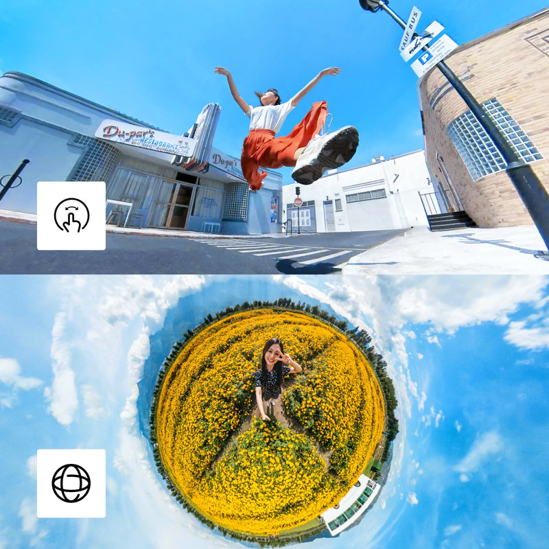 Insta360-ONE X2 Câmera de ação impermeável, estabilização, tela sensível ao toque, edição AI, transmissão ao vivo