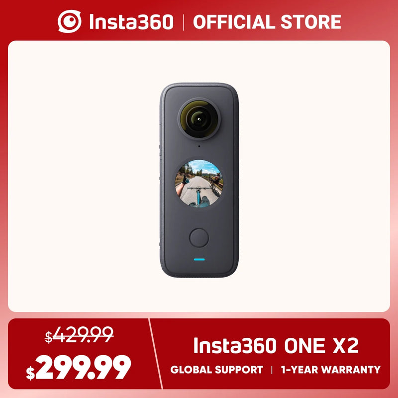 Insta360-ONE X2 Câmera de ação impermeável, estabilização, tela sensível ao toque, edição AI, transmissão ao vivo