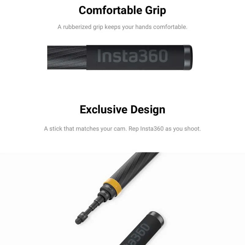 Insta360 nova versão 3m ultra-longa edição prolongada fibra de carbono selfie vara acessórios para insta 360 um x2/um r/um x