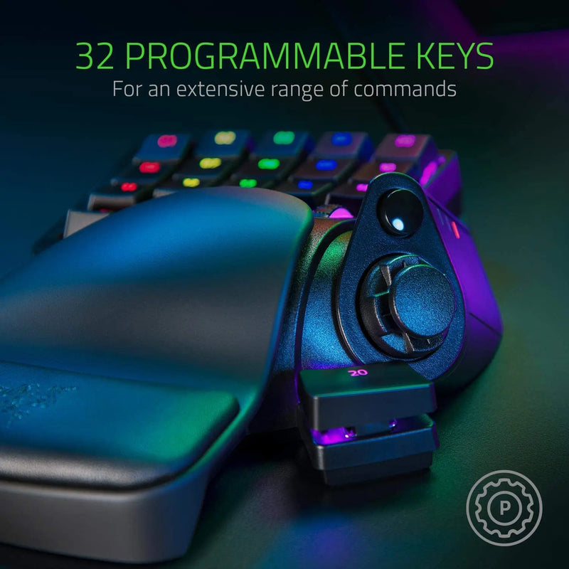 Interruptor de Teclado Razer Tartarus Pro Gaming, Chave Analógica Óptica, 32 Teclas Programáveis, Chroma Personalizável, Iluminação RGB