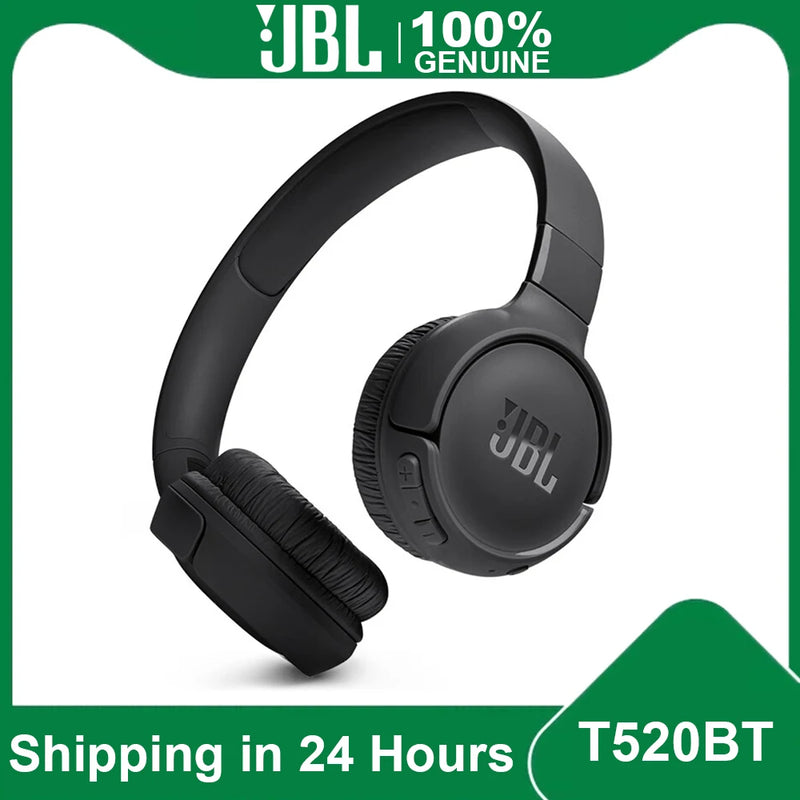 JBL-TUNE 520BT Fone De Ouvido Sem Fio Bluetooth, Bass Profundos, Fones De Ouvido Esporte Running, Microfone Mãos Livras, Fone De Ouvido Dobrável, Original, 5.3