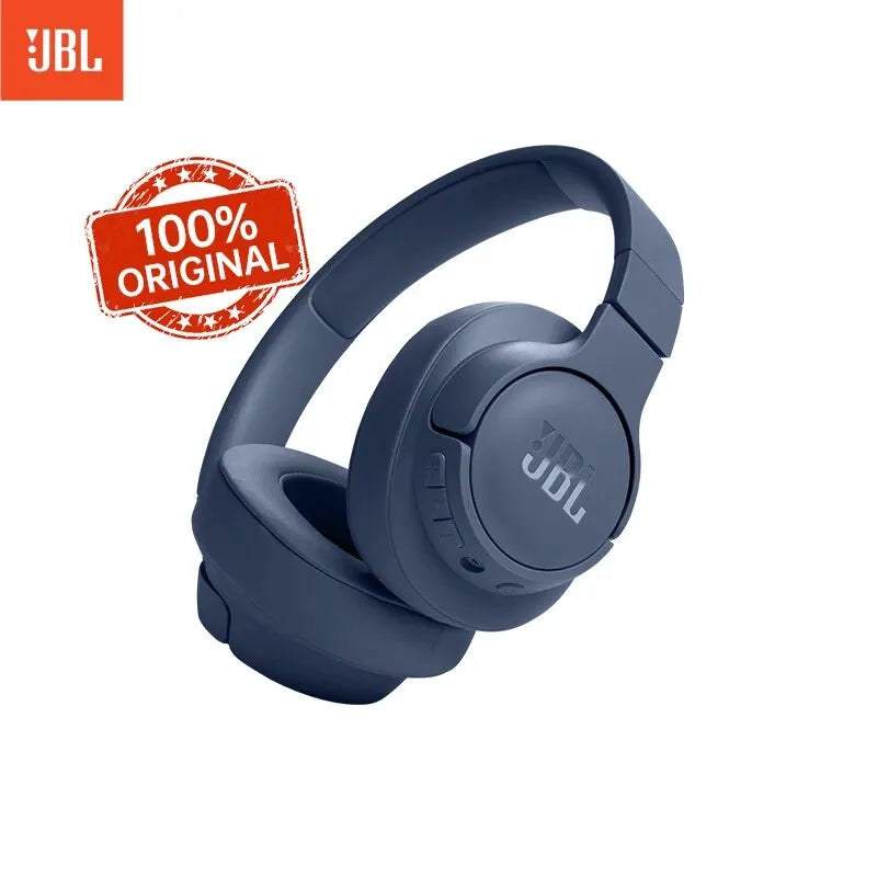 JBL-TUNE 720BT Fones de ouvido sem fio com efeitos sonoros de baixa frequência pura, Bluetooth 5.3, chamadas mãos livres, 100% Original