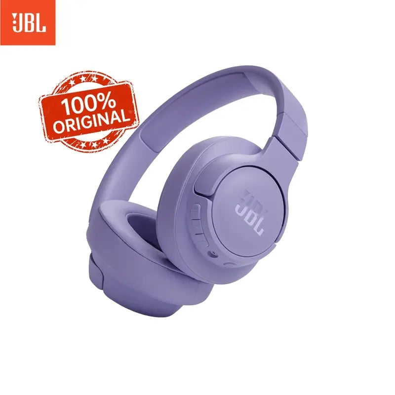 JBL-TUNE 720BT Fones de ouvido sem fio com efeitos sonoros de baixa frequência pura, Bluetooth 5.3, chamadas mãos livres, 100% Original