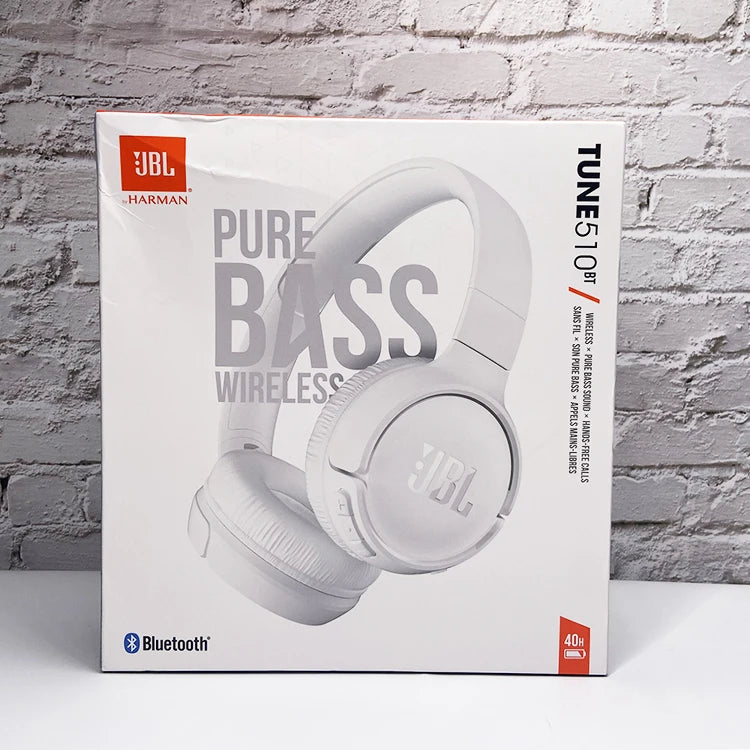 JBL-Tune 510BT Fone de ouvido sem fio Bluetooth, som Purebass, fone de ouvido portátil com microfone, original