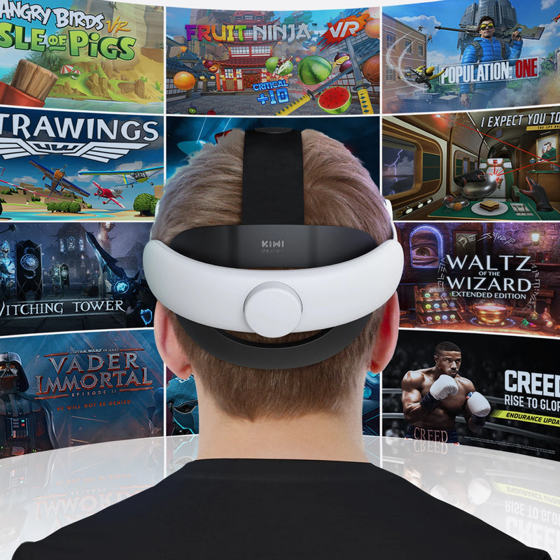 KIWI design Para Oculus Quest 2 Elite Cinta Cabeça Ajustável Aumento Apoio Melhorar o Conforto-virtual Para Acessórios VR Quest 2 Oculos VR óculos VR Quest 2 Strap óculos Quest 2