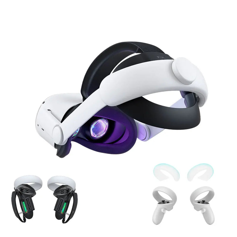 KIWI design Para Oculus Quest 2 Elite Cinta Cabeça Ajustável Aumento Apoio Melhorar o Conforto-virtual Para Acessórios VR Quest 2 Oculos VR óculos VR Quest 2 Strap óculos Quest 2