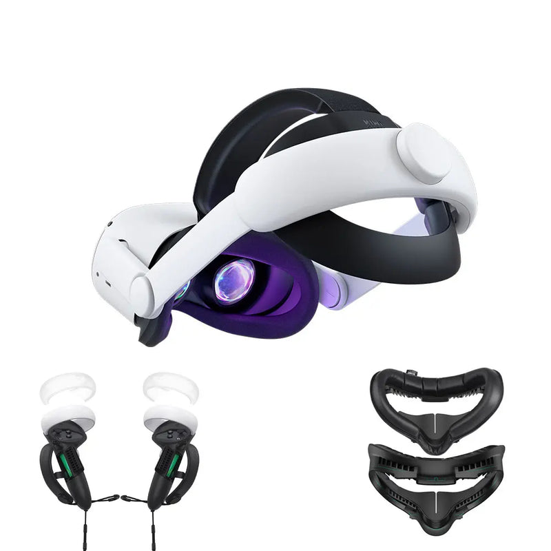 KIWI design Para Oculus Quest 2 Elite Cinta Cabeça Ajustável Aumento Apoio Melhorar o Conforto-virtual Para Acessórios VR Quest 2 Oculos VR óculos VR Quest 2 Strap óculos Quest 2