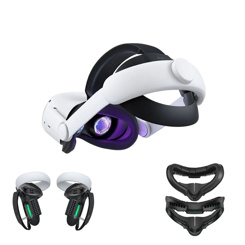KIWI design Para Oculus Quest 2 Elite Cinta Cabeça Ajustável Aumento Apoio Melhorar o Conforto-virtual Para Acessórios VR Quest 2 Oculos VR óculos VR Quest 2 Strap óculos Quest 2