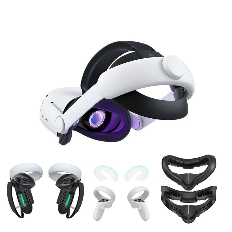 KIWI design Para Oculus Quest 2 Elite Cinta Cabeça Ajustável Aumento Apoio Melhorar o Conforto-virtual Para Acessórios VR Quest 2 Oculos VR óculos VR Quest 2 Strap óculos Quest 2