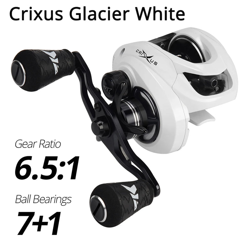 KastKing-Crixus Baitcasting Reel, Super leve, sistema de freio magnético, bobina de pesca de água doce, 7 + 1BBs, 8kg Max Drag, 206g