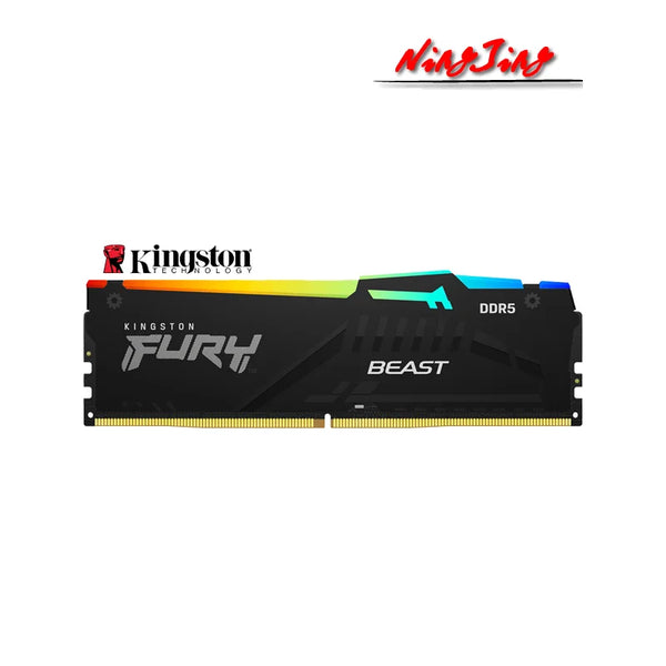 Kingston-FURY Beast DDR5 RGB Motherboard, Desktop AMD Intel CPU, RAM 1.1V, Sem EXPO, 8GB, 16GB, 32GB, 4800, 5200, 5600, 6000 MHz