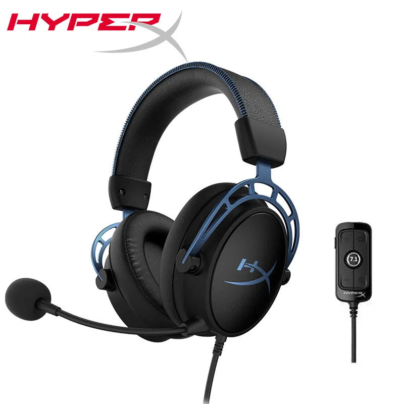 Kingston-HyperX Cloud Alpha S E-Sports Headphone com microfone, fone de ouvido para PC Gaming, Fones de ouvido