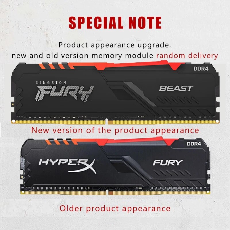 Kingston hyperx fúria ddr4 rgb de memória 2666mhz 3200mhz ddr4 cl15 1.2v dimm 8gb 16gb memoria ram para desktop