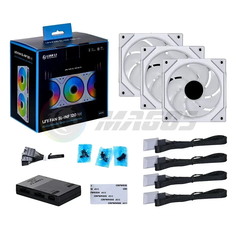 Lâmina reversa/reversa Sl inf 120, ventilador uni, sl-inf, espelho infinito, rgb, 40 leds, l-connect 3
