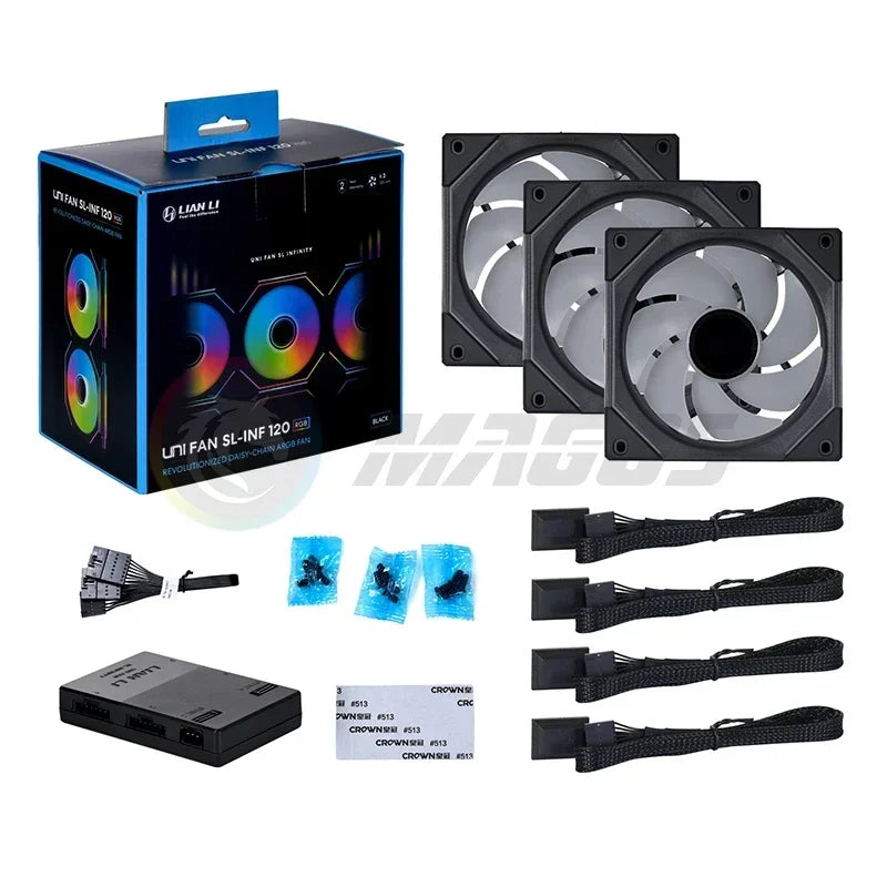 Lâmina reversa/reversa Sl inf 120, ventilador uni, sl-inf, espelho infinito, rgb, 40 leds, l-connect 3