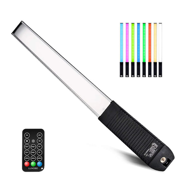 LUXCEO Q508A RGB Luz de vídeo portátil LED Varinha de iluminação fotográfica 1000 lúmens CRI 95+ 3000K-6000K Lâmpada de controle remoto com bolsa de transporte, sabre de luz portátil de 36 cores