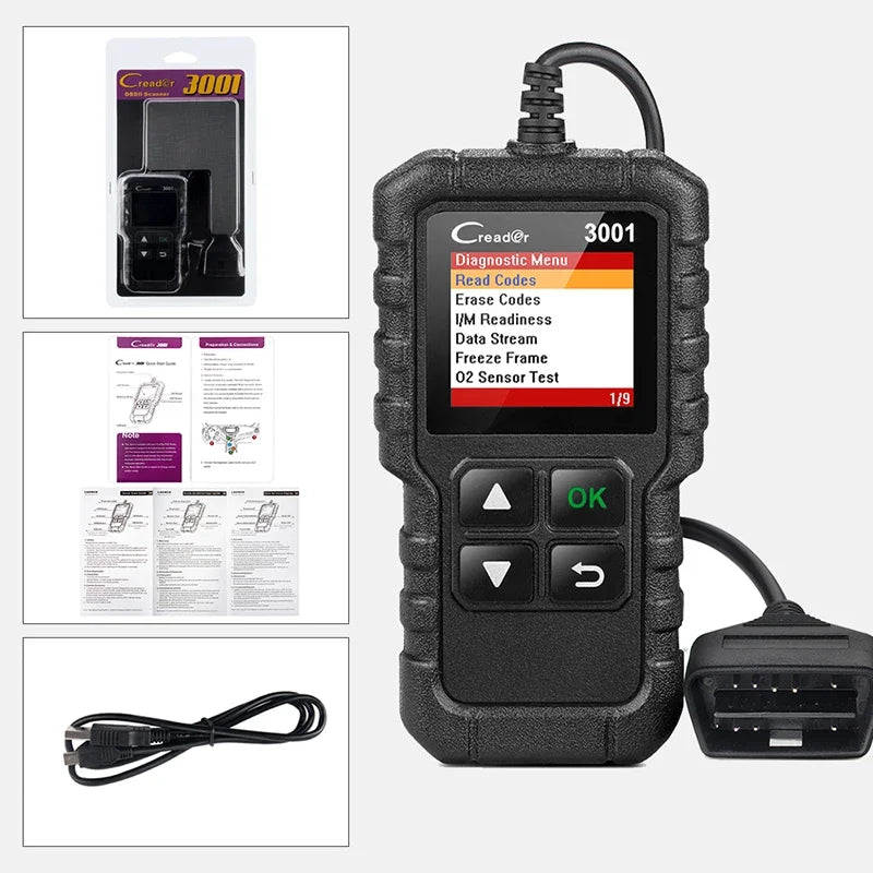 Lançamento x431 cr3001 carro completo obd2 ferramentas de diagnóstico automotivo leitor código profissional scanner verificação do motor atualização gratuita pk elm327