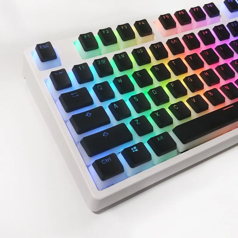 Layout Pudim Keycap RU Double Shot PBT Keycaps apresentam um chaveiro translúcido russo GOODGAO estilo de camada dupla