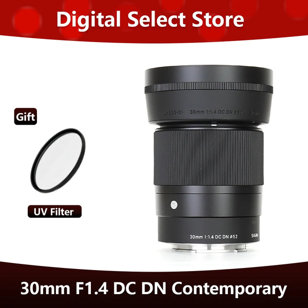 Lente DC DN Sigma-Contemporânea, Sony E Mount, Canon EF-M Mount, Fujifilm X Mount, 30mm, F1.4