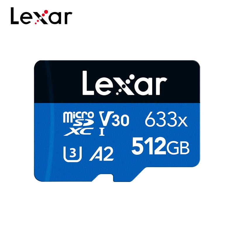 Lexar-micro cartão de memória sd 633x, até 100 mb/s, 512gb, 256gb, 128gb, 64gb, sdxc, tf, 32gb, sdhc, cartões flash para o telefone