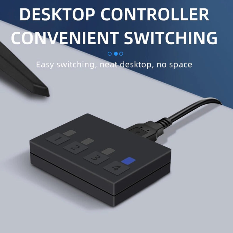 Liga de alumínio Switcher universal para computador, 4K KVM, estável, estável, 4 portas, USB, mouse, teclado, hub
