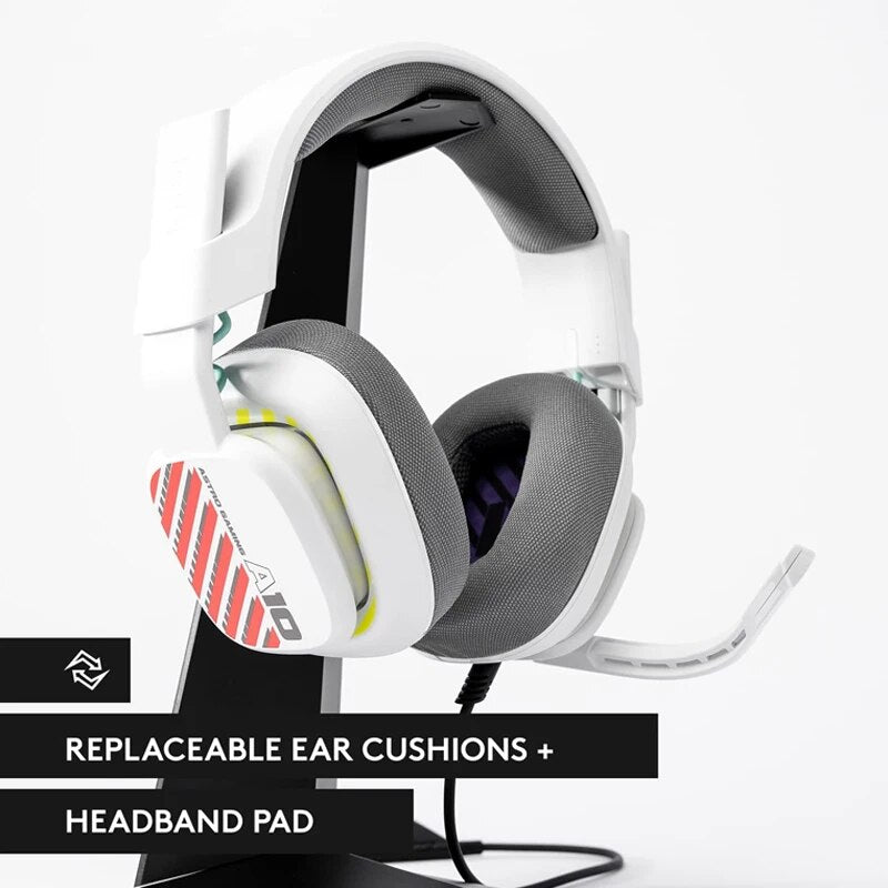 Logitech-Astro A10 Gaming Headset com microfone, fone de ouvido com fio leve, fones de ouvido Over-Ear, original, Gen 2, PS Switch, PC