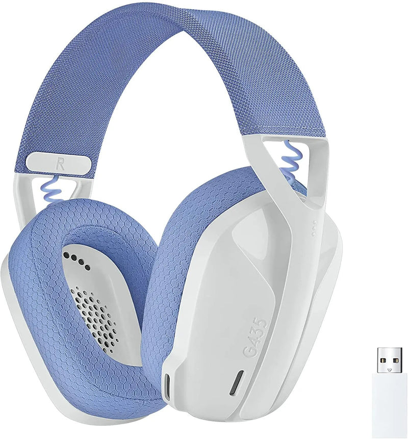 Logitech-Auscultadores para jogos sem fios Bluetooth Lightspeed, auscultadores over-ear, microfones incorporados, compatível com Dolby Atmos para PC, G435