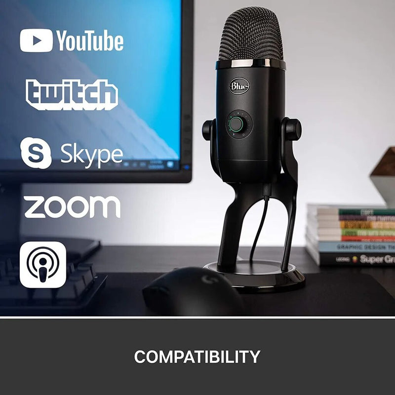Logitech Blue Yeti X USB Microfone Usado Sencond-hand Live Gaming Medição de Condensador Profissional Com World of Warcraft Edition