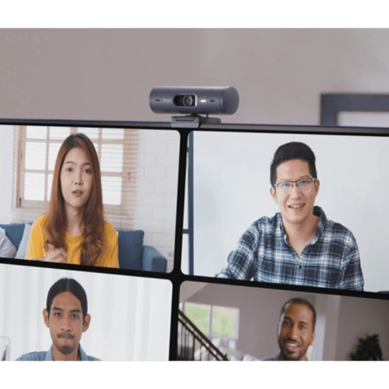 Logitech-Brio 500 Webcam Correção de luz Full HD Cam, Rightlight 4, Modo de Show de Framing Automático, 1080p, Estreia Mundial