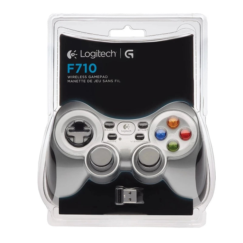 Logitech-F710 Gamepad sem fio, 2.4 GHz, controlador USB NanoReceiver, feedback de vibração dupla, 4 Switch, D-Pad
