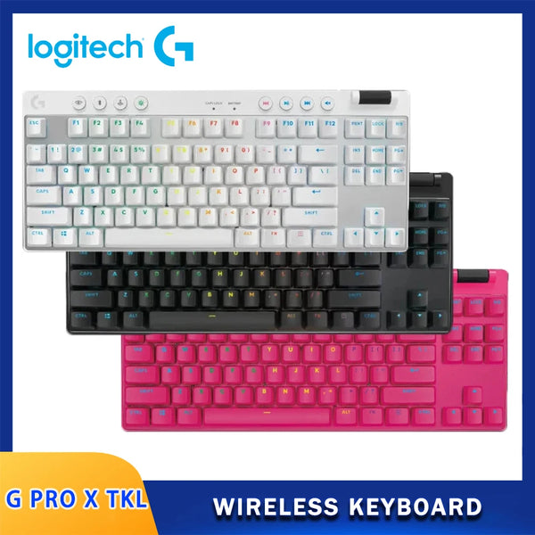 Logitech G Pro X TKL Teclado Mecânico para Jogos Sem Fio, Bluetooth, Modo Triplo, Teclado para Jogos Gpx, Iluminação RGB, 87 Chaves