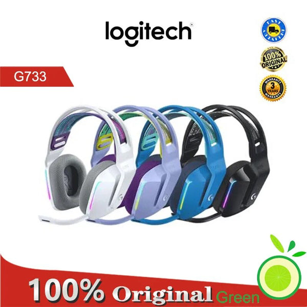 Logitech-G733 Auscultadores Sem Fio LightSpeed para Jogos, RGB, DTS, X2.0, 7.1 Surround Sound, Ultra-Leve