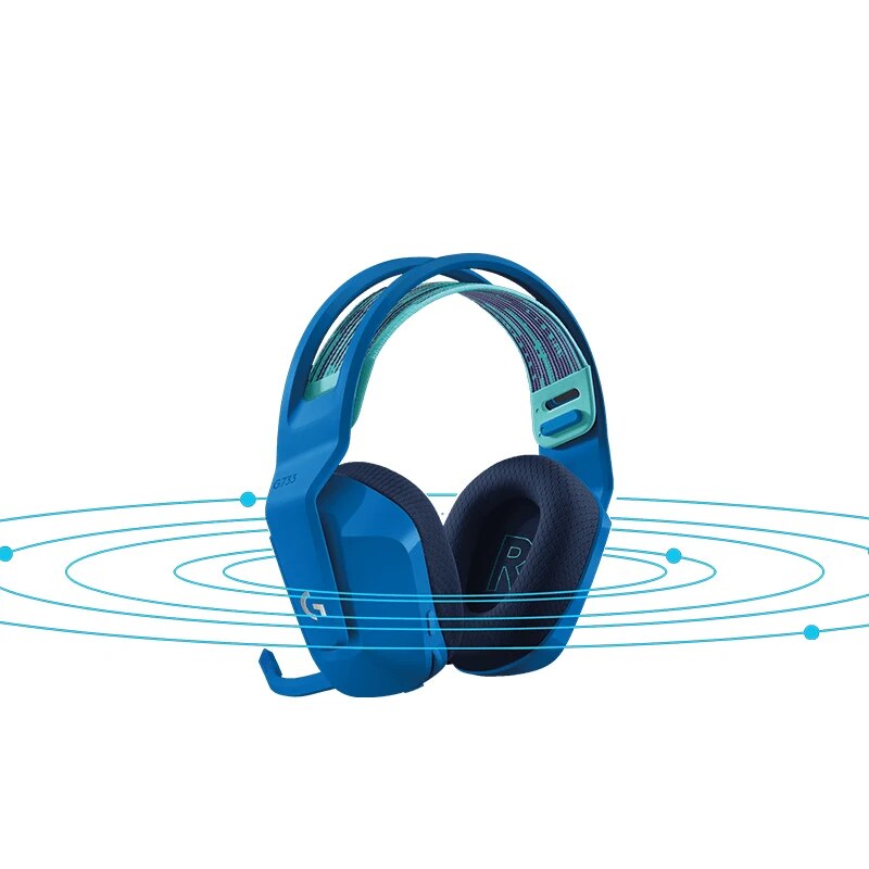 Logitech-G733 Auscultadores Sem Fio Lightspeed, RGB, DTS, X2.0, 7.1 Surround Sound, Auscultadores Ultraleves para PC Gamers