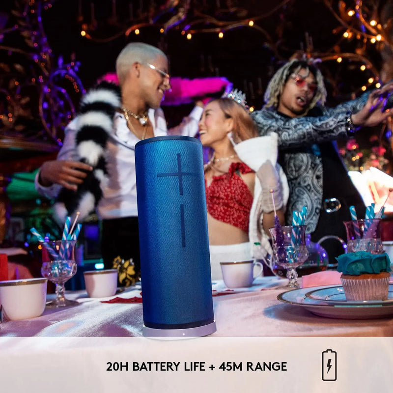 Logitech-Ultimate Ears MEGABOOM 3 Alto-falante Bluetooth portátil sem fio, poderoso som baixo, botão Magic, à prova d'água