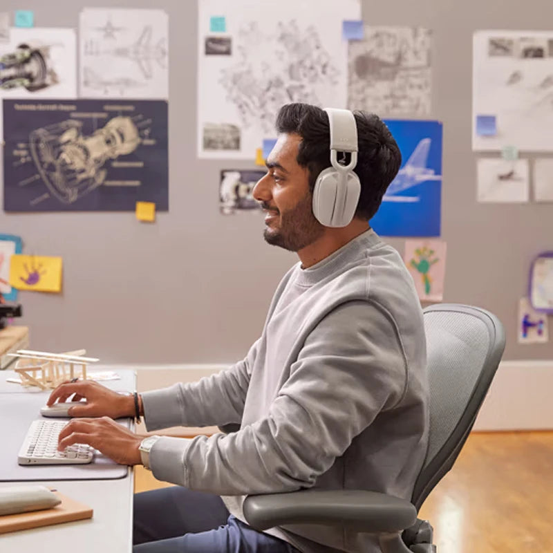 Logitech Zone Vibe 100 Lightweight Wireless Headphones com microfone, cancelamento de ruído, multiponto avançado, Bluetooth, Gaming Hedest
