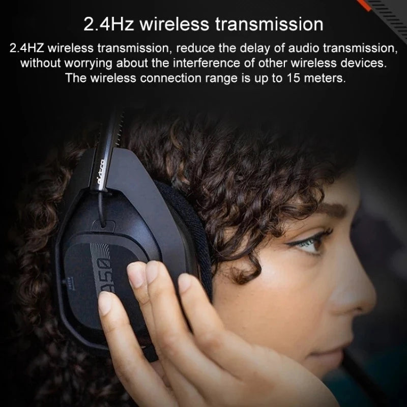 Logitech-a50 fone de ouvido sem fio para jogos, estação base multifuncional com microfone, placa de som usb embutida, para ps4/pc, 2.4ghz