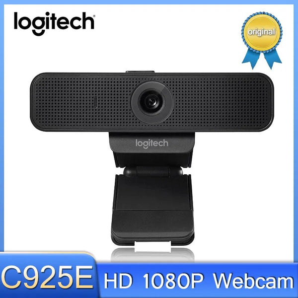 Logitech c925e 1080p webcam autofoco usb cam com vídeo hd e microfones estéreo embutido profissional grande angular cam